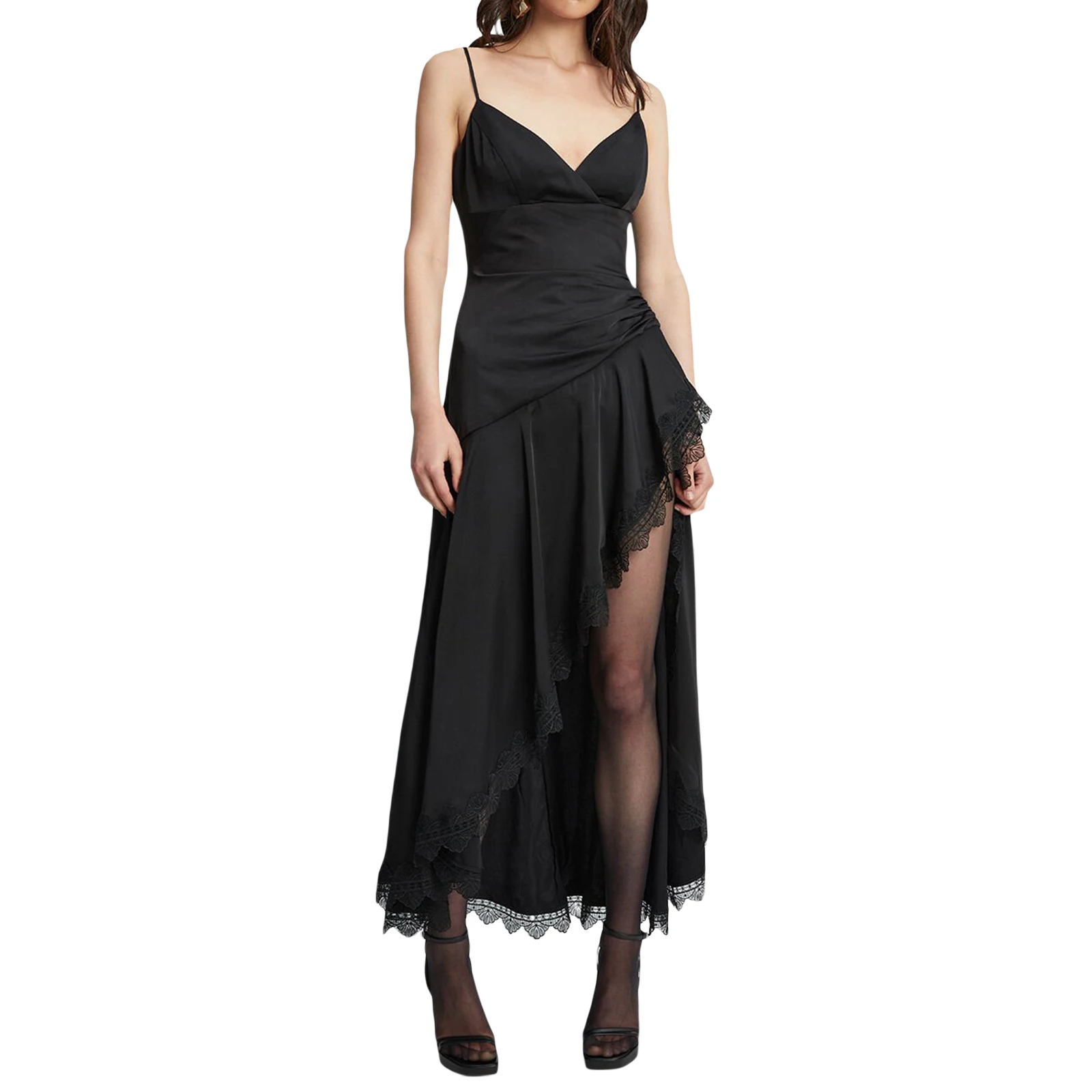 Women Fashion Slip Irregular Hem Dress Sleeveless V-neck Lace Trim Slit Long Dress Summer Sexy Cocktail Party Dress
Women Fashion Slip Irregular Hem Dress Sleeveless V-neck Lace Trim Slit Long Dress Summer Sexy Cocktail Party Dress