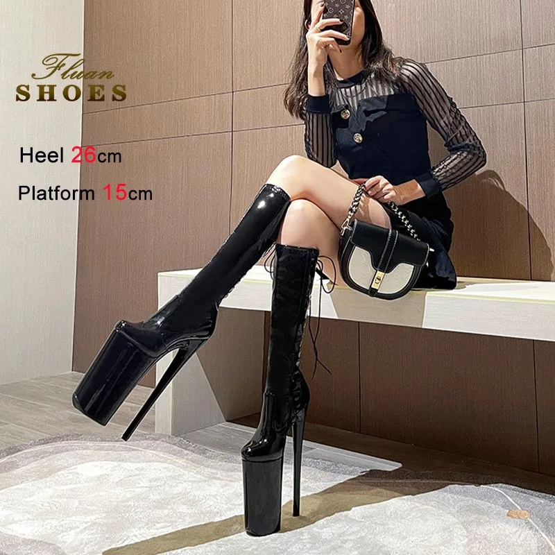 26CM Super High Heels Women's Knee Length Boots Nightclub Pole Dance Shoes Fashion Long Boots Sexy Stiletto Thick Platform Boots
26CM Super High Heels Women's Knee Length Boots Nightclub Pole Dance Shoes Fashion Long Boots Sexy Stiletto Thick Platform Boots