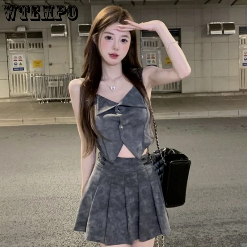 WTEMPO Sweet and Spicy Girl Set Women's Summer Strap Tank Top High Waist Pleated Short Skirt Two Piece Set Sexy Dress Sets
WTEMPO Sweet and Spicy Girl Set Women's Summer Strap Tank Top High Waist Pleated Short Skirt Two Piece Set Sexy Dress Sets