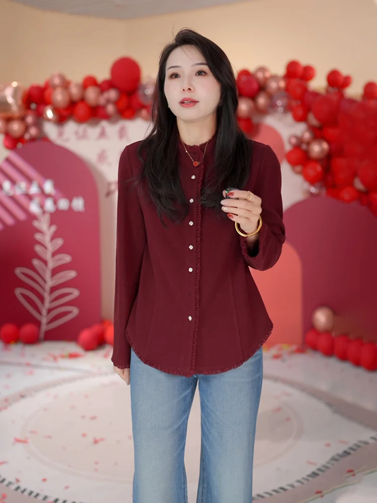 Женская повседневная свободная блузка Queenana Spring 2026 с длинным рукавом, воротником-стойкой, дизайном для стройности талии, из дышащего полиэстера
Женская повседневная свободная блузка Queenana Spring 2026 с длинным рукавом, воротником-стойкой, дизайном для стройности талии, из дышащего полиэстера