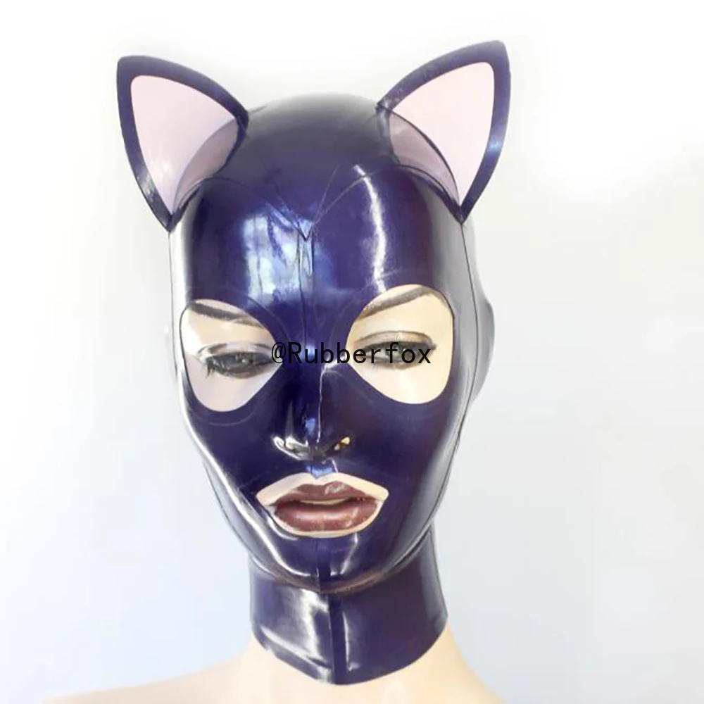 Customized Latex Hood Mask with Attached Cat Ears Party Club Wear Purple Latex Catsuit Cosplay Handmade rubber
Customized Latex Hood Mask with Attached Cat Ears Party Club Wear Purple Latex Catsuit Cosplay Handmade rubber