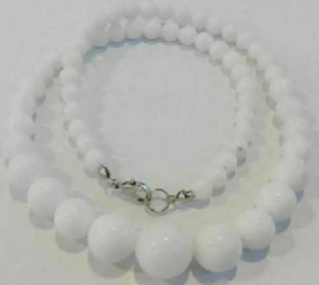 6-14mm Natural White Jade Gemstone Round Bead Necklace 18“
6-14mm Natural White Jade Gemstone Round Bead Necklace 18“