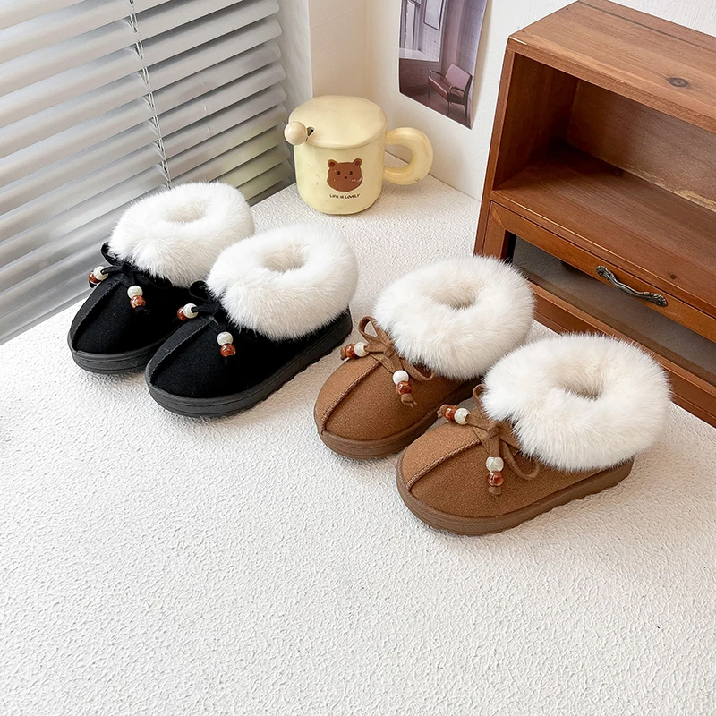 Toddler Girls Soft Plush Leather Boots with Bow 2025 New Winter Kids Fleece Lined Snow Boots Non-slip Simple Outdoor Play Boots
Toddler Girls Soft Plush Leather Boots with Bow 2025 New Winter Kids Fleece Lined Snow Boots Non-slip Simple Outdoor Play Boots