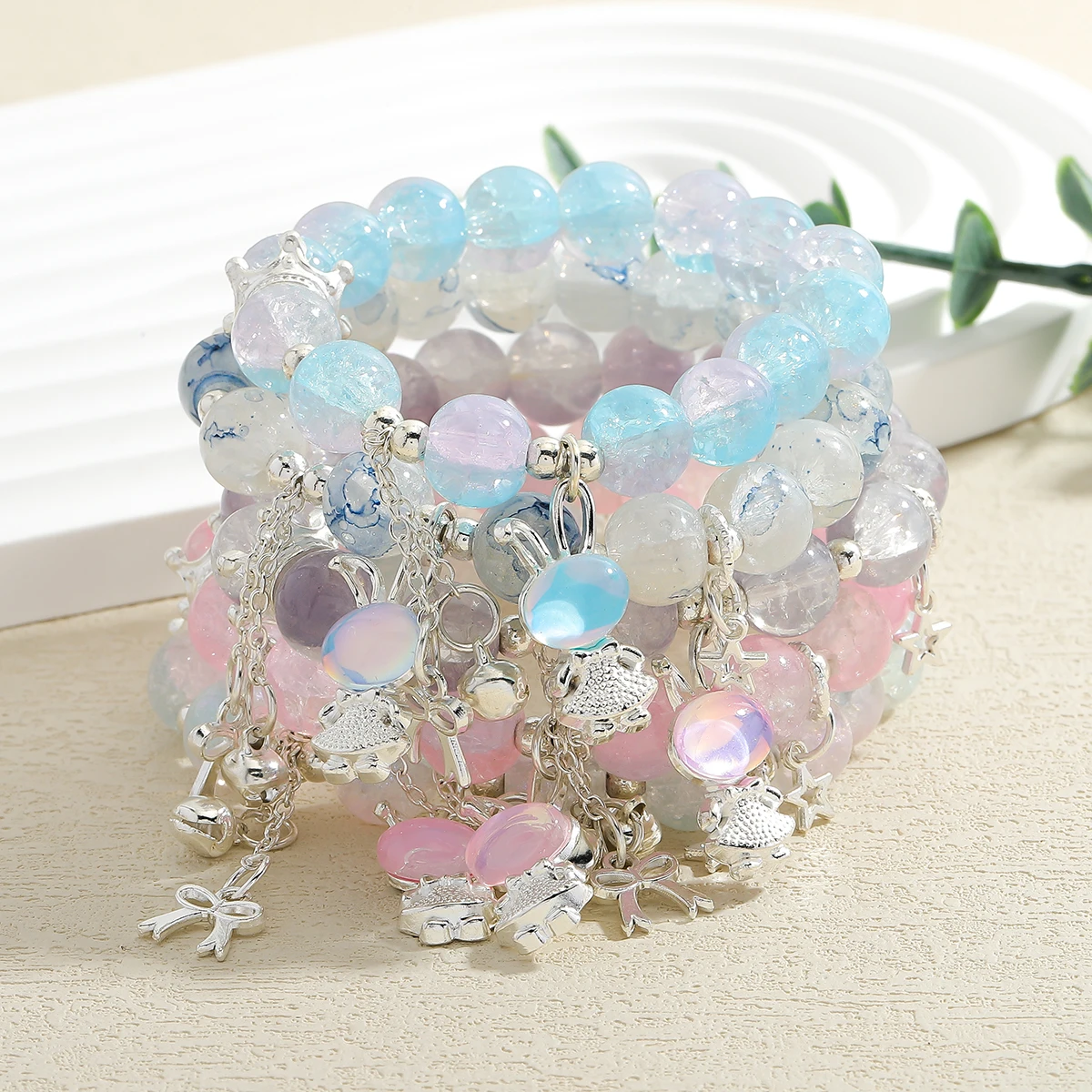 Halo Staining Color Beads Crystal Bracelet For Women Girls Korean INS Flower Bowknot Bracelets Best Friend Jewelry Gifts
Halo Staining Color Beads Crystal Bracelet For Women Girls Korean INS Flower Bowknot Bracelets Best Friend Jewelry Gifts