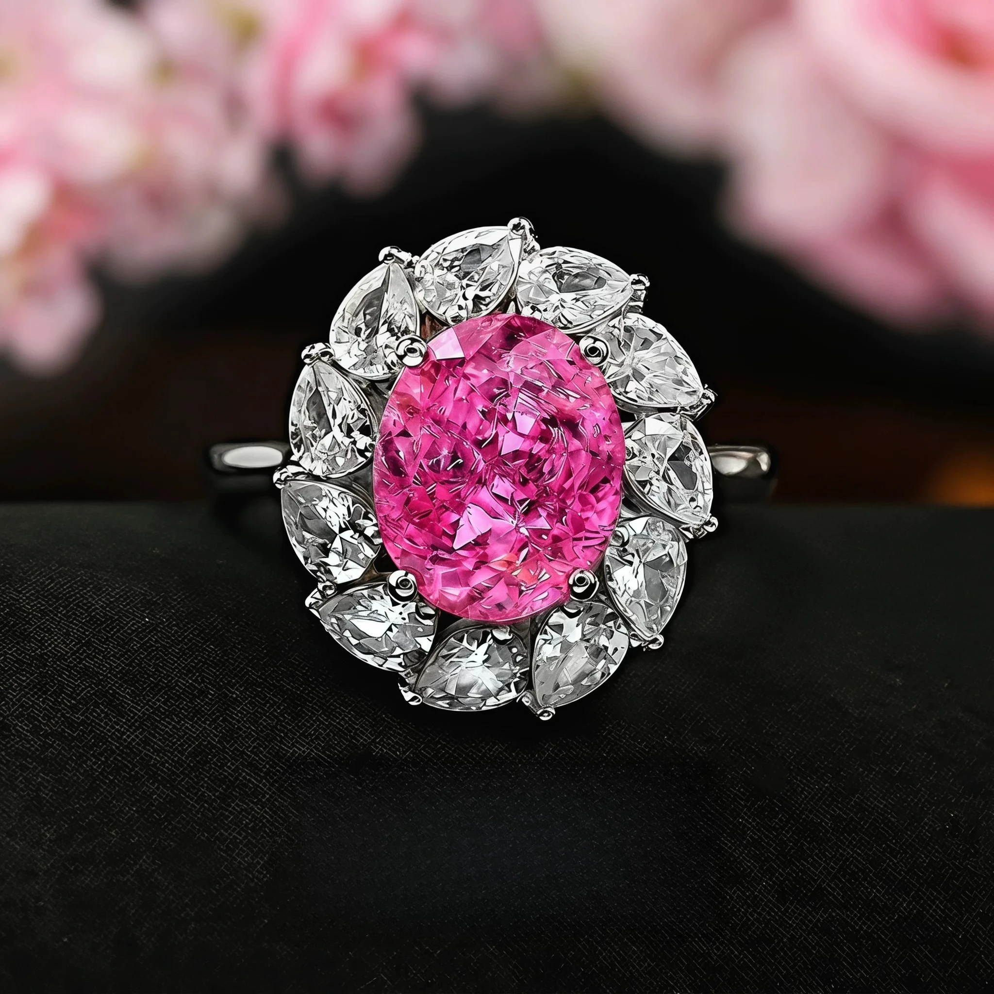 S925 sterling silver ring 3ct pink zircon inlaid with Daifei style light luxury niche jewelry
S925 sterling silver ring 3ct pink zircon inlaid with Daifei style light luxury niche jewelry