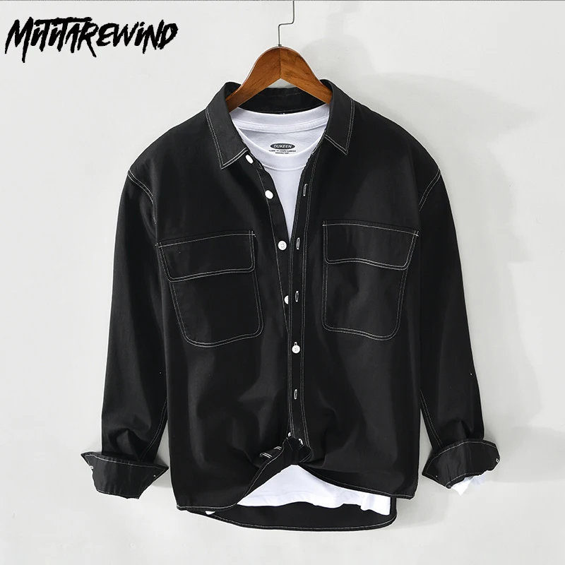Japanese Cargo Shirts Men Autumn Casual Long Sleeve Shirt Pocket Button up Shirt Versatile Loose Top Fashion camisas de hombre
Japanese Cargo Shirts Men Autumn Casual Long Sleeve Shirt Pocket Button up Shirt Versatile Loose Top Fashion camisas de hombre
