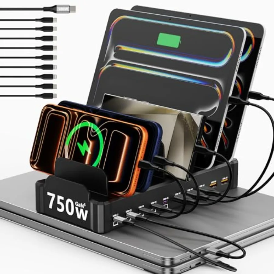 750W Charging Station for Multiple Devices 10-Port Fast Charger 5 USB-C 120W Each and 5 USB-A 30W Each Desktop Charging Hub for
750W Charging Station for Multiple Devices 10-Port Fast Charger 5 USB-C 120W Each and 5 USB-A 30W Each Desktop Charging Hub for