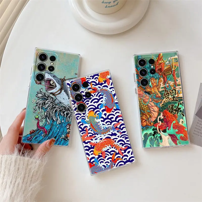 Japan Wave Dragon Anime Phone Case For Samsung S24 S23 Ultra S22 S20 Plus S21 FE Clear Cases Cover Galaxy S24Ultra S235G Fundas
Japan Wave Dragon Anime Phone Case For Samsung S24 S23 Ultra S22 S20 Plus S21 FE Clear Cases Cover Galaxy S24Ultra S235G Fundas