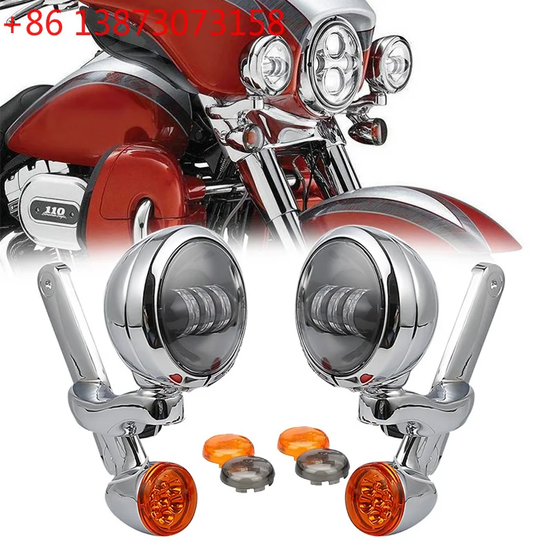 Motorcycle Accessories 4 1/2" 4.5" Auxiliary Lighting Turn Signal LED Spot Fog Light Bracket For Electra Street Glide FLHX FLHR
Motorcycle Accessories 4 1/2" 4.5" Auxiliary Lighting Turn Signal LED Spot Fog Light Bracket For Electra Street Glide FLHX FLHR
