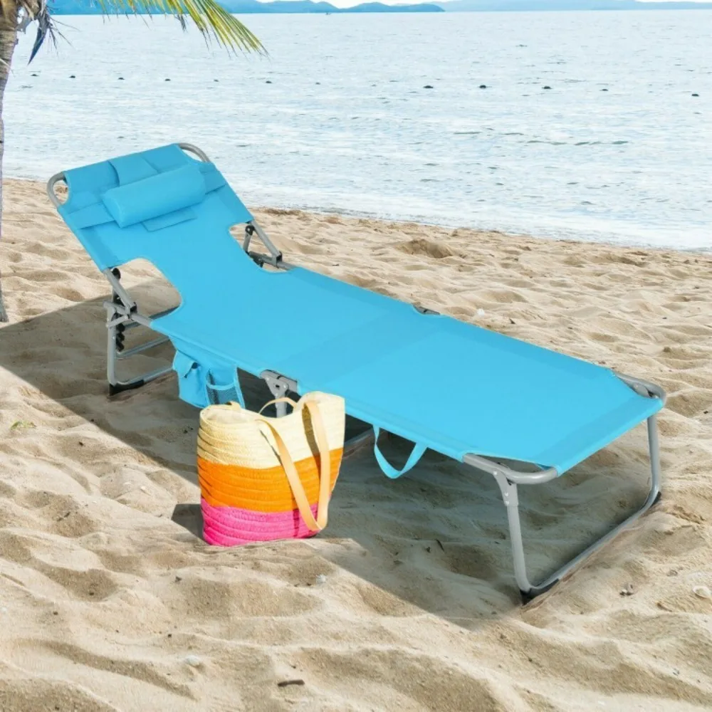 Pillow Folding Lounge Chair Beach Sun Patio Outdoor Pool Sturdy Reclining Chair
Pillow Folding Lounge Chair Beach Sun Patio Outdoor Pool Sturdy Reclining Chair