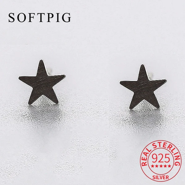SOFTPIG 100% 925 Sterling Silver Vintage Black Star Stud Earrings For Women Party Classic Fine Jewelry Minimalist Accessories
SOFTPIG 100% 925 Sterling Silver Vintage Black Star Stud Earrings For Women Party Classic Fine Jewelry Minimalist Accessories