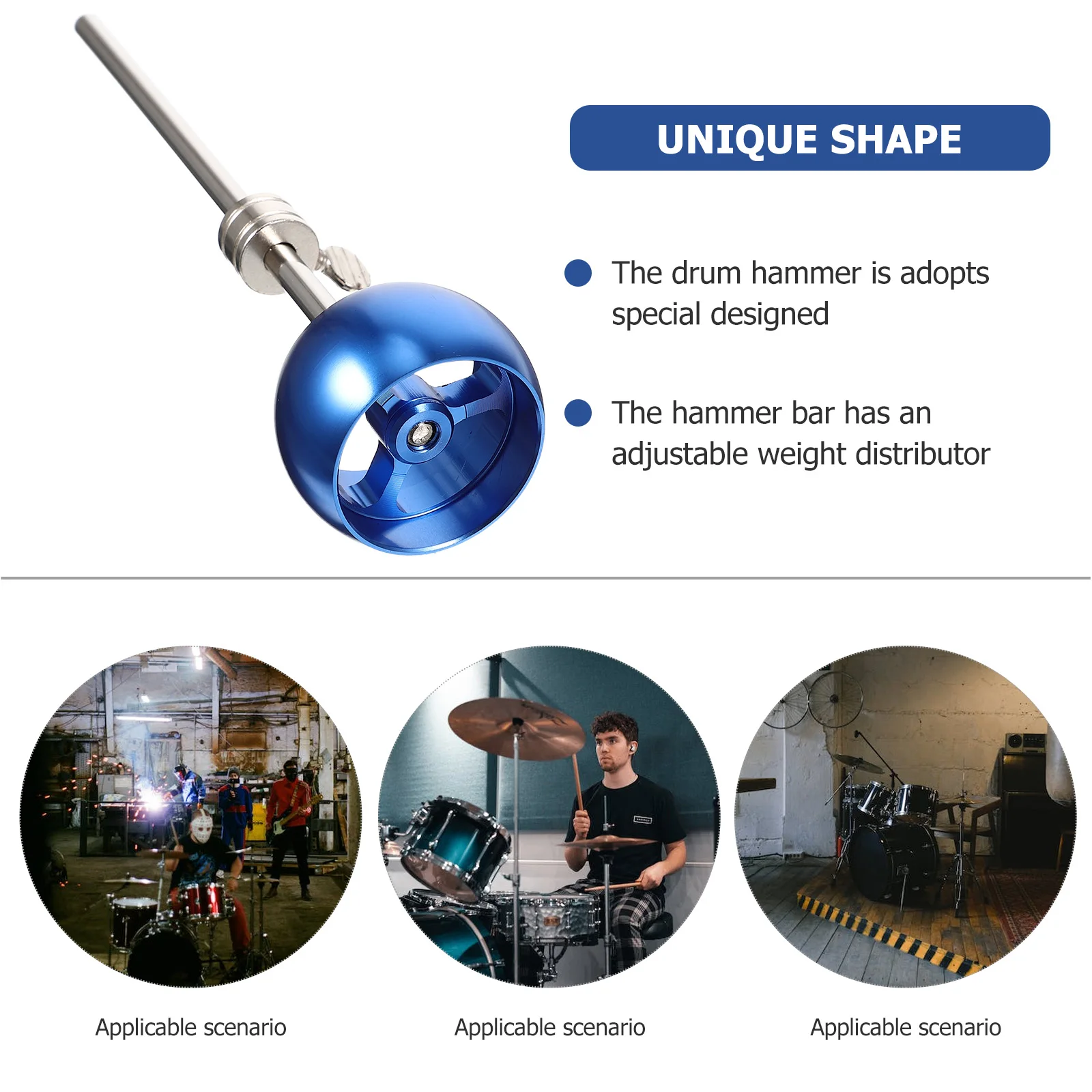 Percussion Drum Pedal Hammer The Working Mallet for Drumstick Blue Aluminum Alloy
Percussion Drum Pedal Hammer The Working Mallet for Drumstick Blue Aluminum Alloy