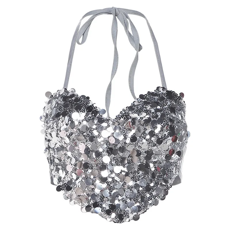Wind 2024 Spring New Women's Fashion Glitter Sexy Hanging Neck Bareback Slim Fit Versatile Small Tank Top
Wind 2024 Spring New Women's Fashion Glitter Sexy Hanging Neck Bareback Slim Fit Versatile Small Tank Top
