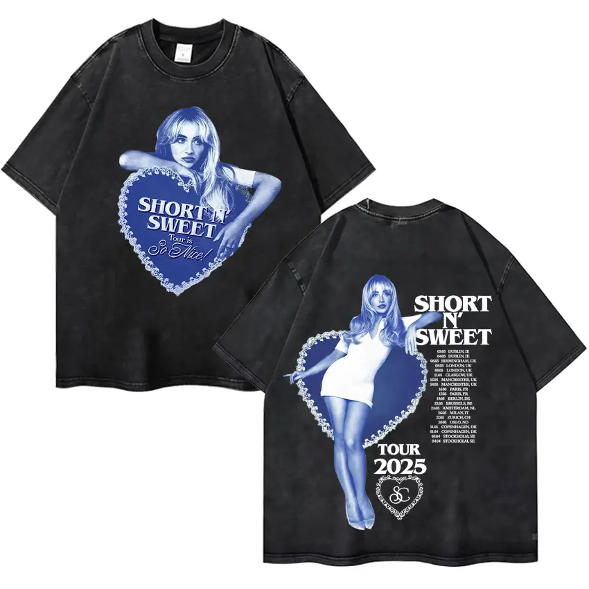 Short N Sweet Tour Fashion Sabrina Carpenter Graphic Hipster Harajuku Washed Tees Mens Oversized T-shirts Y2K Cozy Tshrit Unisex
Short N Sweet Tour Fashion Sabrina Carpenter Graphic Hipster Harajuku Washed Tees Mens Oversized T-shirts Y2K Cozy Tshrit Unisex