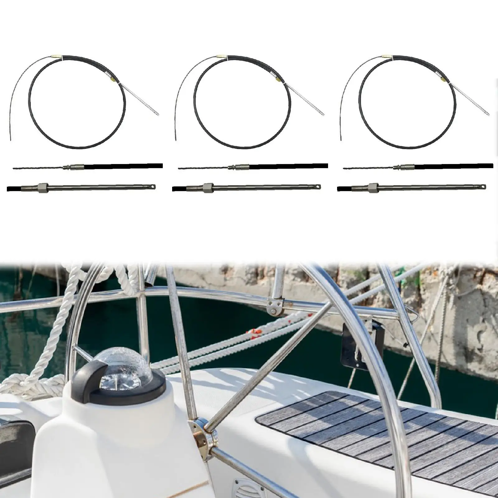 Steering Cable Aqmm5813 for Compatible with T67 Helms Outboard Inboard
Steering Cable Aqmm5813 for Compatible with T67 Helms Outboard Inboard