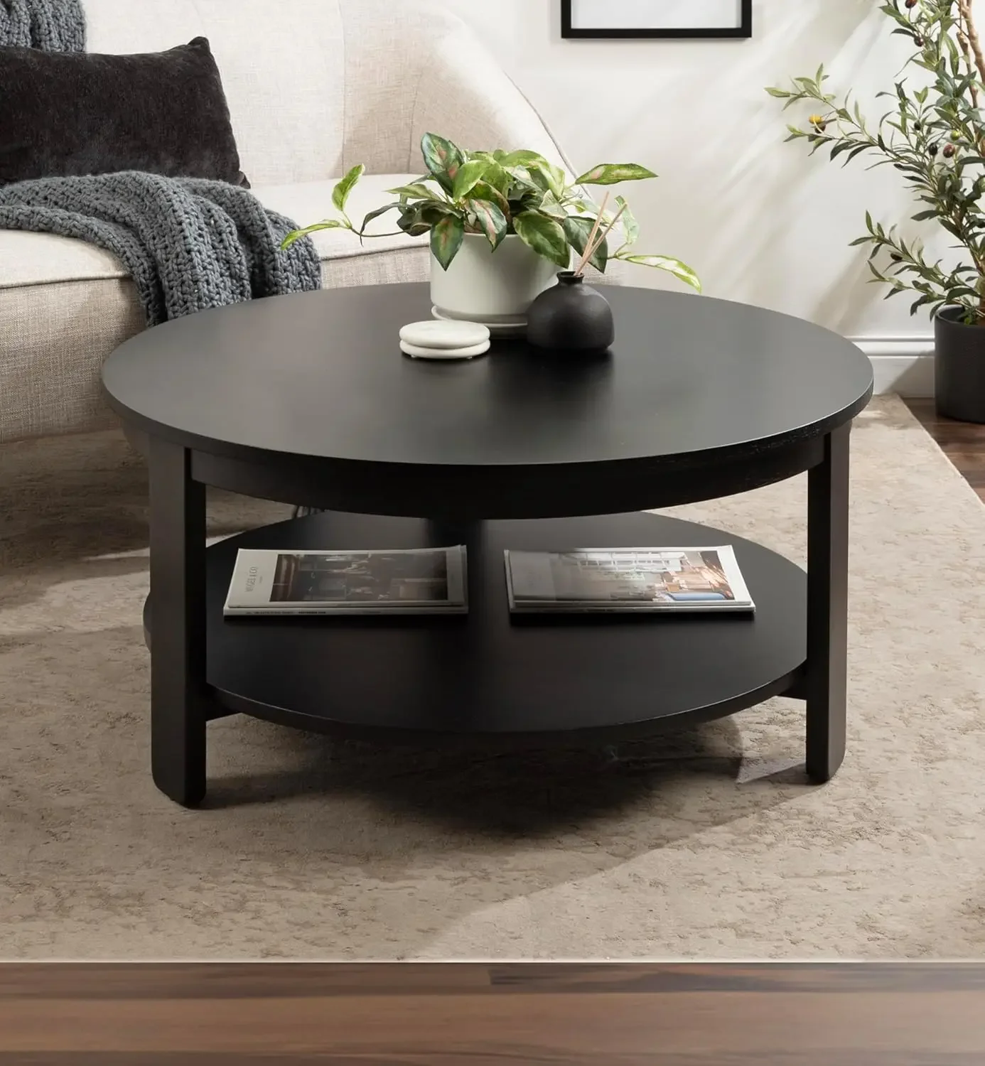 Foxford Modern Tiered Round Coffee Table for Living Room Decor, 34x34x17, Black
Foxford Modern Tiered Round Coffee Table for Living Room Decor, 34x34x17, Black