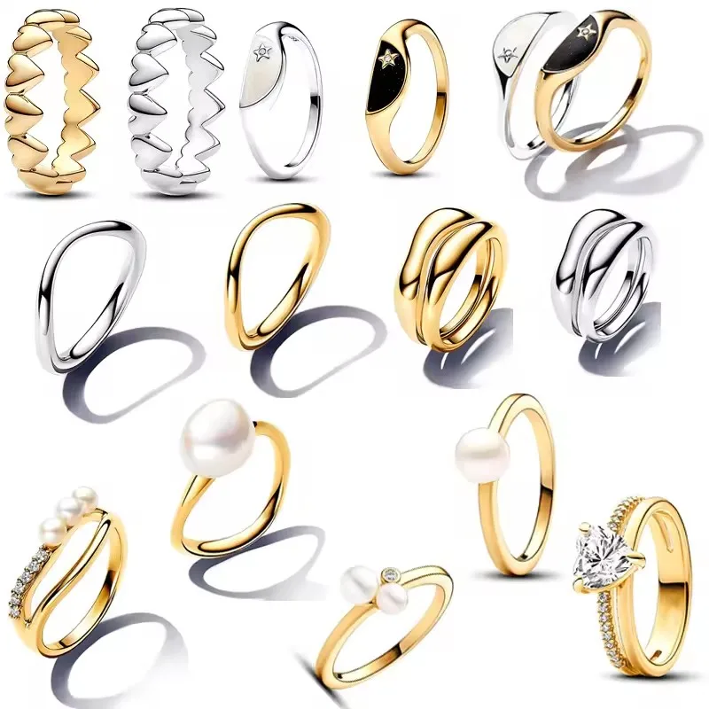 New 925 Sterling Silver Plated Gold Simple Fashion Rings Be Love Row Pearl Women's Ring Festival Gift Diy Charm Original Jewelry
New 925 Sterling Silver Plated Gold Simple Fashion Rings Be Love Row Pearl Women's Ring Festival Gift Diy Charm Original Jewelry