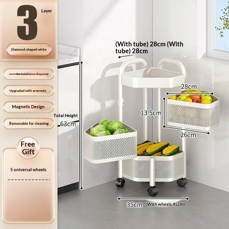 Kitchen Trolley Kitchen Island Rolling Cart Storage Rack Multifunction Rotating Corner Basket Multi Tier Pantry Utility Trolley
Kitchen Trolley Kitchen Island Rolling Cart Storage Rack Multifunction Rotating Corner Basket Multi Tier Pantry Utility Trolley