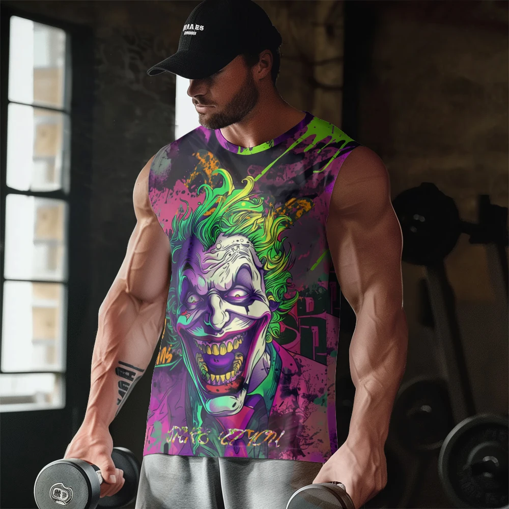 Повседневная майка с принтом смеющихся клоунов на Хэллоуин, тонкий жилет без рукавов, молодежный Мужской спортивный жилет для фитнеса
Повседневная майка с принтом смеющихся клоунов на Хэллоуин, тонкий жилет без рукавов, молодежный Мужской спортивный жилет для фитнеса
