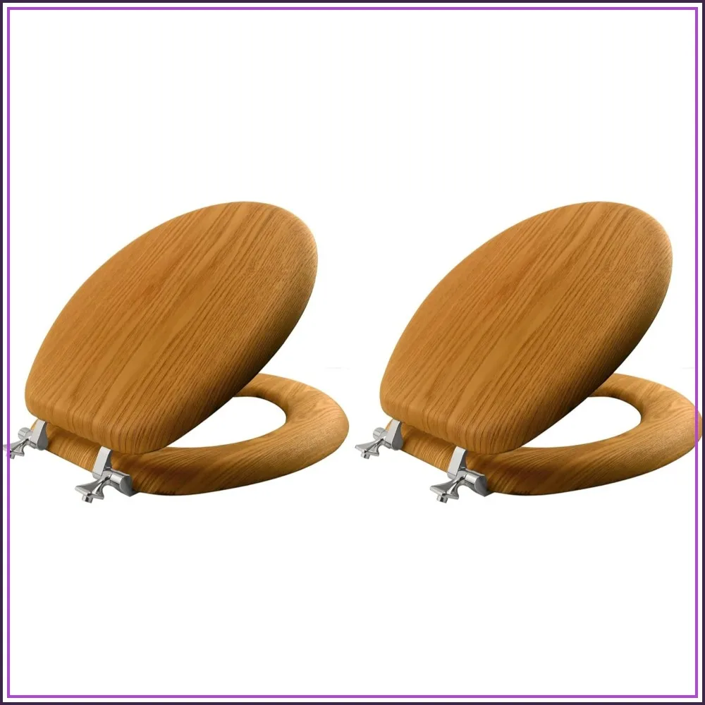 Natural Oak Veneer Toilet Seat with Chrome Hinges, Round Wood (Pack of 2)
Natural Oak Veneer Toilet Seat with Chrome Hinges, Round Wood (Pack of 2)