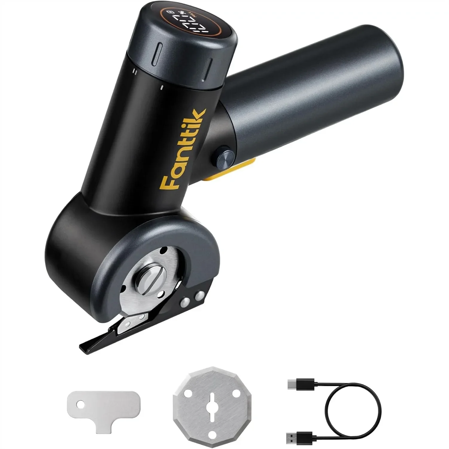 Cordless Electric Scissors With LED Display Type-C Rechargeable Cardboard Cutter With 2 Blades EasySwap Blade Change For Thin Cardboard Box Carpet Leather Black
Cordless Electric Scissors With LED Display Type-C Rechargeable Cardboard Cutter With 2 Blades EasySwap Blade Change For Thin Cardboard Box Carpet Leather Black