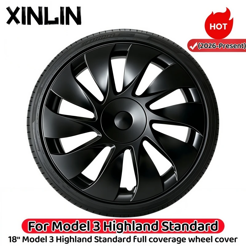 4PCS for Tesla 2026 Model 3 Standard 18 Hub Caps, Full Rim Covers Replacement Wheel Cover Accessories for Standard Edition
4PCS for Tesla 2026 Model 3 Standard 18 Hub Caps, Full Rim Covers Replacement Wheel Cover Accessories for Standard Edition