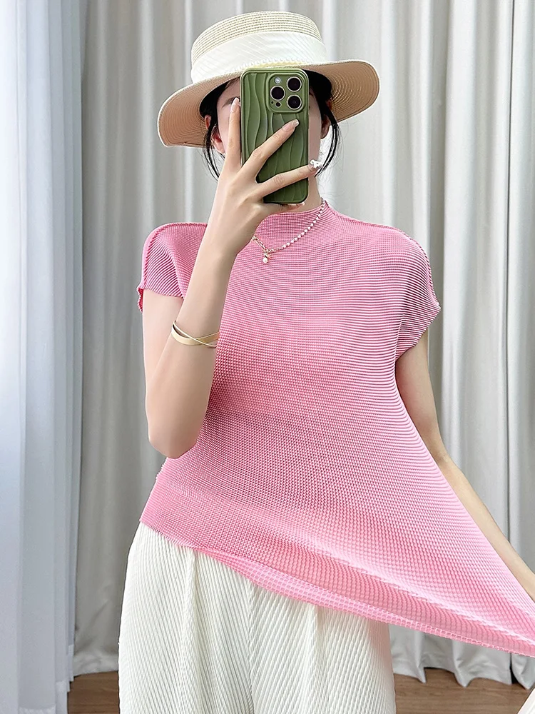 Pure Color round Neck Short Sleeve T-Shirt Women's Casual Commute Top High End Silk Material Straight Cut Regular Length
Pure Color round Neck Short Sleeve T-Shirt Women's Casual Commute Top High End Silk Material Straight Cut Regular Length