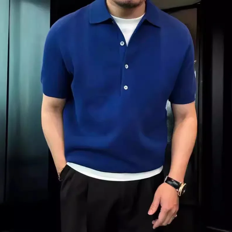 Summer New Pure Color Shirt Men's Simple Style Slim Fit High End Feeling Short Sleeve Knitted Top Polyester Fiber Thin M...
Summer New Pure Color Shirt Men's Simple Style Slim Fit High End Feeling Short Sleeve Knitted Top Polyester Fiber Thin M...