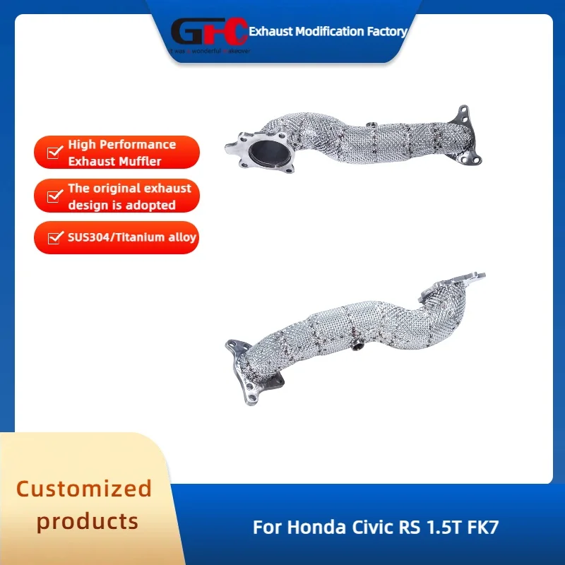 GFC 304 Stainless Steel Catless Downpipe High-Performance Electronic Valve Exhaust System for Honda Civic RS 1.5T FK7
GFC 304 Stainless Steel Catless Downpipe High-Performance Electronic Valve Exhaust System for Honda Civic RS 1.5T FK7