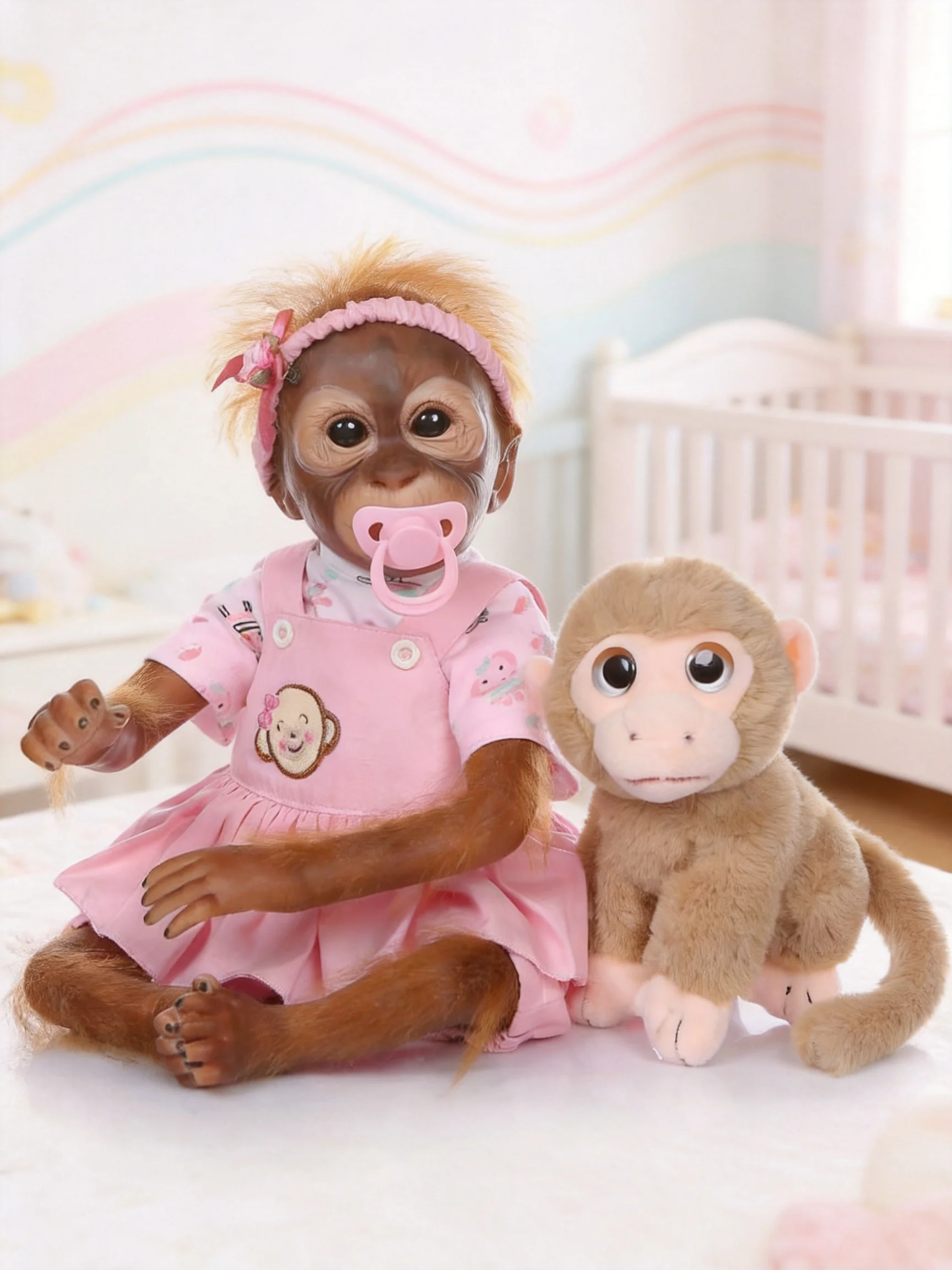 Realistic Reborn Monkey Dolls Girl 20 inch Soft Silicone Vinyl Looks Real Baby Newborn with Toys Accessories
Realistic Reborn Monkey Dolls Girl 20 inch Soft Silicone Vinyl Looks Real Baby Newborn with Toys Accessories