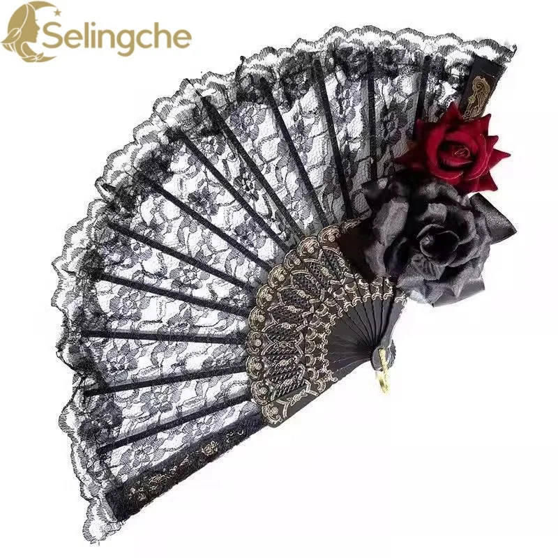Lolita Lace Folding Fan Gorgeous Retro European Rose Folding Fan Tea Party Style Dark Cosplay Comic Exhibition Props
Lolita Lace Folding Fan Gorgeous Retro European Rose Folding Fan Tea Party Style Dark Cosplay Comic Exhibition Props