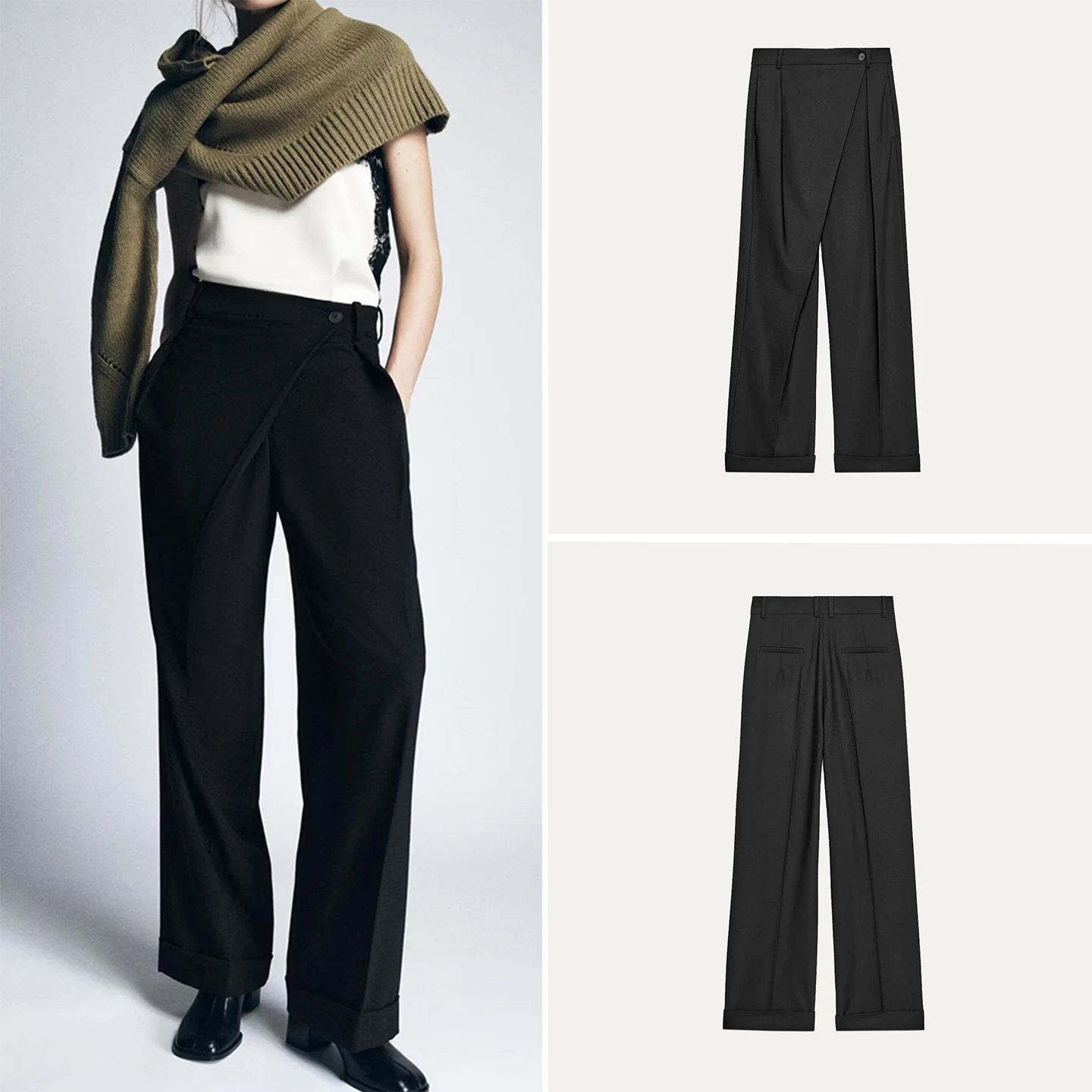 Faionable Asymmetric Waist Commuter Sle Women's Pants Straight Leg High Waist Long Trousers Autumn 2025 New Arrival
Faionable Asymmetric Waist Commuter Sle Women's Pants Straight Leg High Waist Long Trousers Autumn 2025 New Arrival