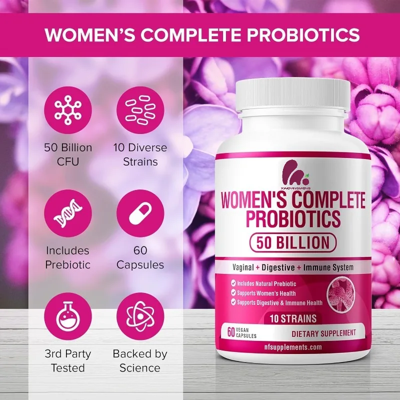 60 capsules of probiotic supplements for men and women, with 60 billion CFU of multi strain mixture, promote digestive health
60 capsules of probiotic supplements for men and women, with 60 billion CFU of multi strain mixture, promote digestive health