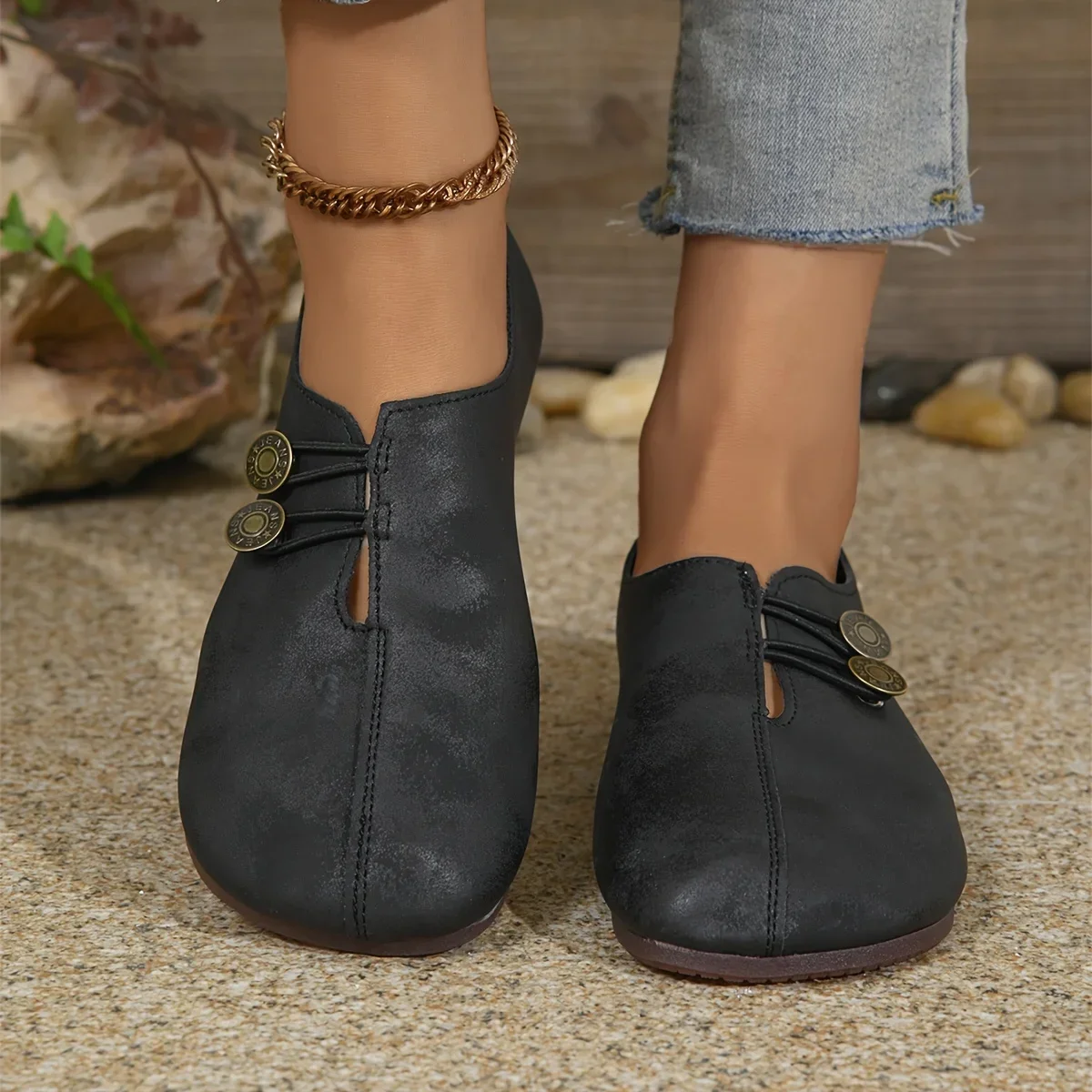 Comfortable Soft Sole Round Toe Flats Shoe for Women Buckle Decorated Solid Color Casual Breathable Easy Slip-On Chaussure Femme
Comfortable Soft Sole Round Toe Flats Shoe for Women Buckle Decorated Solid Color Casual Breathable Easy Slip-On Chaussure Femme