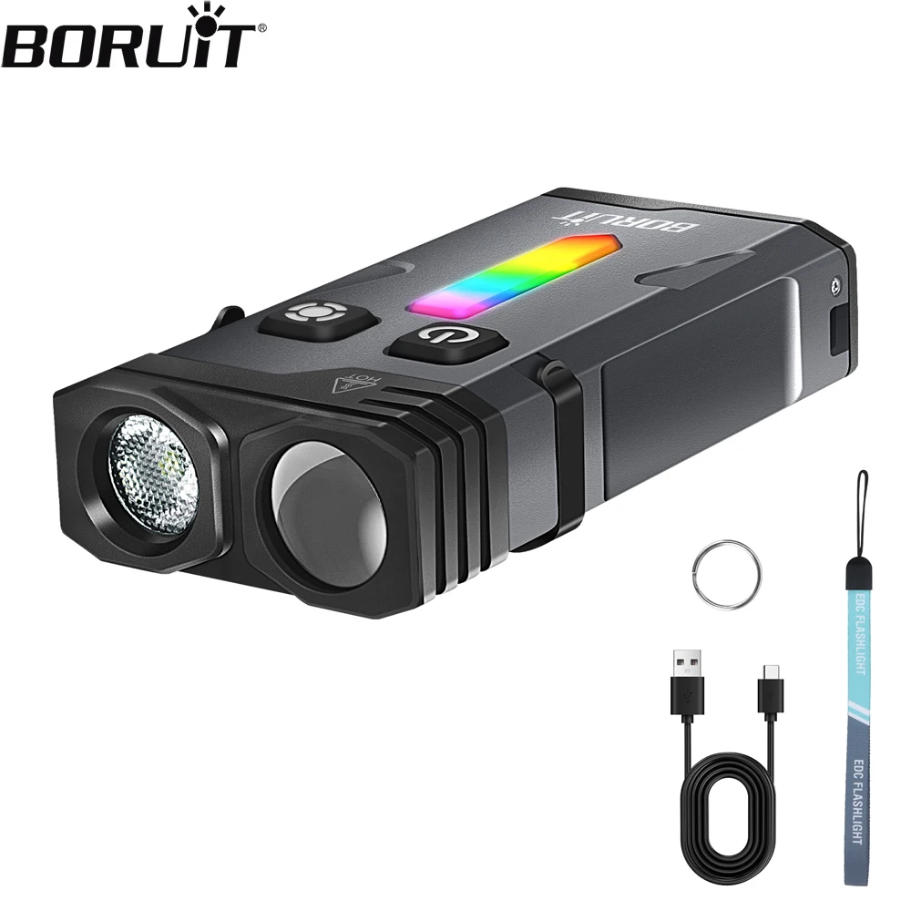 BORUiT EV10 EDC LED Keychain Flashlight RGB Light 1100LM Portable Mini Torch With Magnet Type-C Charging Camping Pocket Lantern
BORUiT EV10 EDC LED Keychain Flashlight RGB Light 1100LM Portable Mini Torch With Magnet Type-C Charging Camping Pocket Lantern