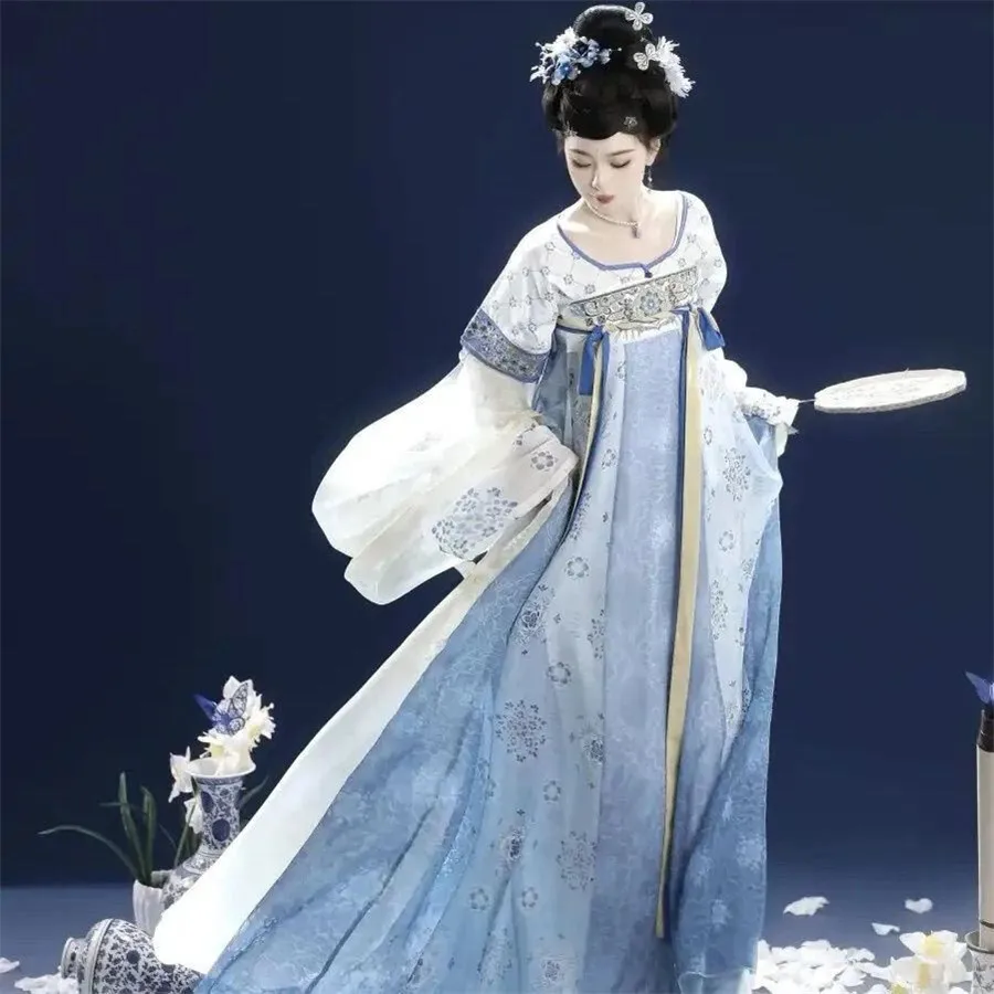 Blue And White Porcelain Tang System Chest Level Hanfu Women's Clothing Chinese Style Ru Skirt Suit Cos Cosplay
Blue And White Porcelain Tang System Chest Level Hanfu Women's Clothing Chinese Style Ru Skirt Suit Cos Cosplay