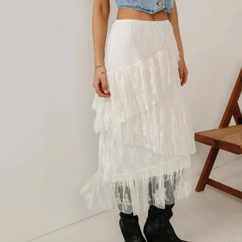 WPNAKS Women Lace Skirt Summer Clothes Sweet Elegant Elastic Waist Layered Long Skirt for Casual Daily
WPNAKS Women Lace Skirt Summer Clothes Sweet Elegant Elastic Waist Layered Long Skirt for Casual Daily