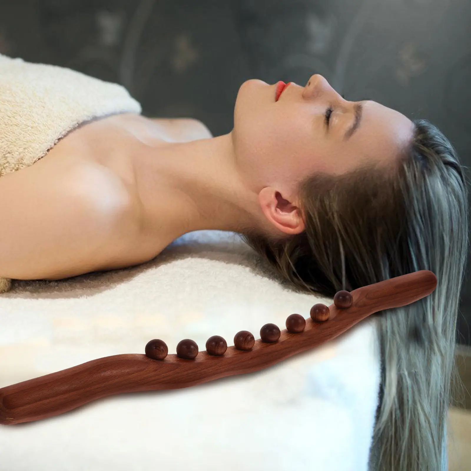 Eight-Bead Wooden Massage Stick Full Body Muscle Relaxing Therapy Gua Sha Tool for Back Legs Trigger Point Massage
Eight-Bead Wooden Massage Stick Full Body Muscle Relaxing Therapy Gua Sha Tool for Back Legs Trigger Point Massage
