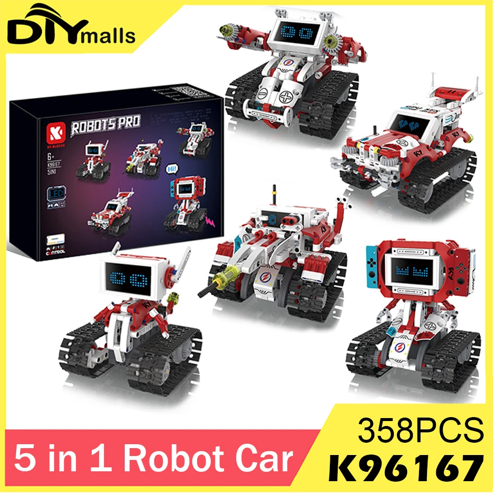 5 в 1, деформированный робот с дистанционным управлением, технические строительные блоки, автомобильный комплект, городское приложение, радиоуправляемый автомобиль, танк, кирпичи, игрушки для детей, STEM DIY
5 в 1, деформированный робот с дистанционным управлением, технические строительные блоки, автомобильный комплект, городское приложение, радиоуправляемый автомобиль, танк, кирпичи, игрушки для детей, STEM DIY