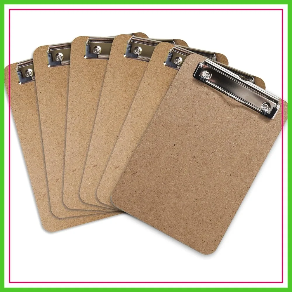 6x9 Mini Clipboard Set of 6, Small Clipboards with Low Profile Clip, Hardboard Memo Boards for Kids Classroom Office
6x9 Mini Clipboard Set of 6, Small Clipboards with Low Profile Clip, Hardboard Memo Boards for Kids Classroom Office