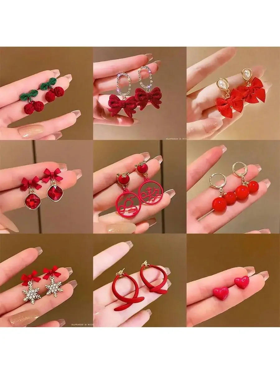 Red Bow Knot And Snowflake Drop Earrings For Women Fashion Daily Wear
Red Bow Knot And Snowflake Drop Earrings For Women Fashion Daily Wear