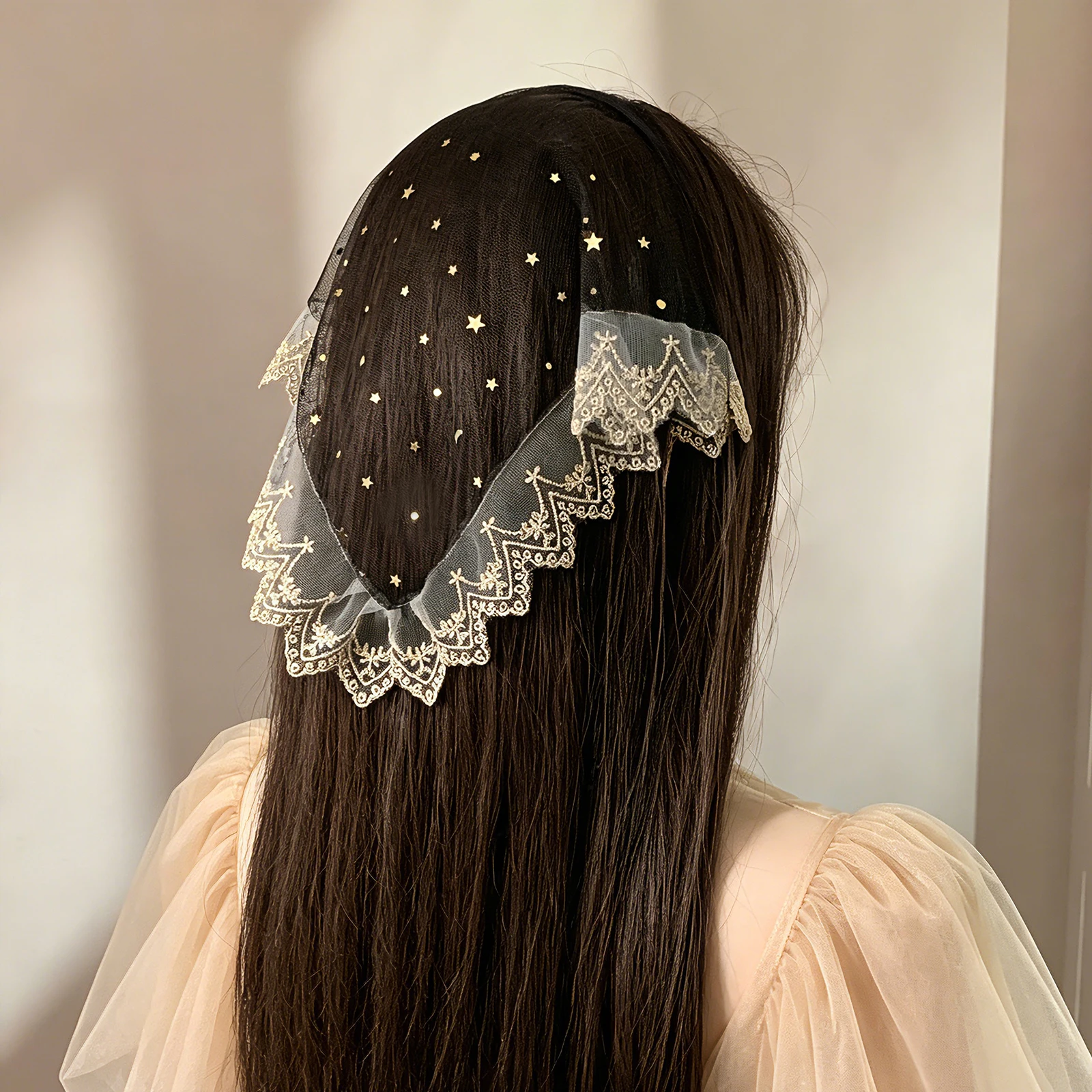 French Black Tulle Headband, Lace Triangle Head Scarf, Rural Style Hair Band, 2026 New Hair Scarf & Hair Accessory SA155
French Black Tulle Headband, Lace Triangle Head Scarf, Rural Style Hair Band, 2026 New Hair Scarf & Hair Accessory SA155