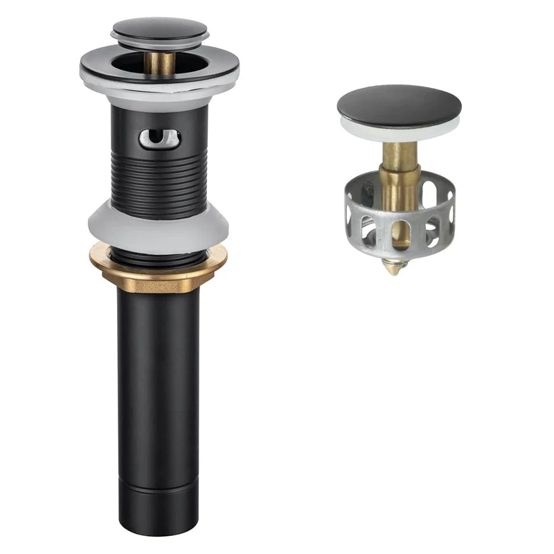 Pop Up Bathroom Sink Drain Stopper with Overflow Pop Up Drain Assembly with Detachable Strainer Basket Drain Stoppe Matte Black
Pop Up Bathroom Sink Drain Stopper with Overflow Pop Up Drain Assembly with Detachable Strainer Basket Drain Stoppe Matte Black
