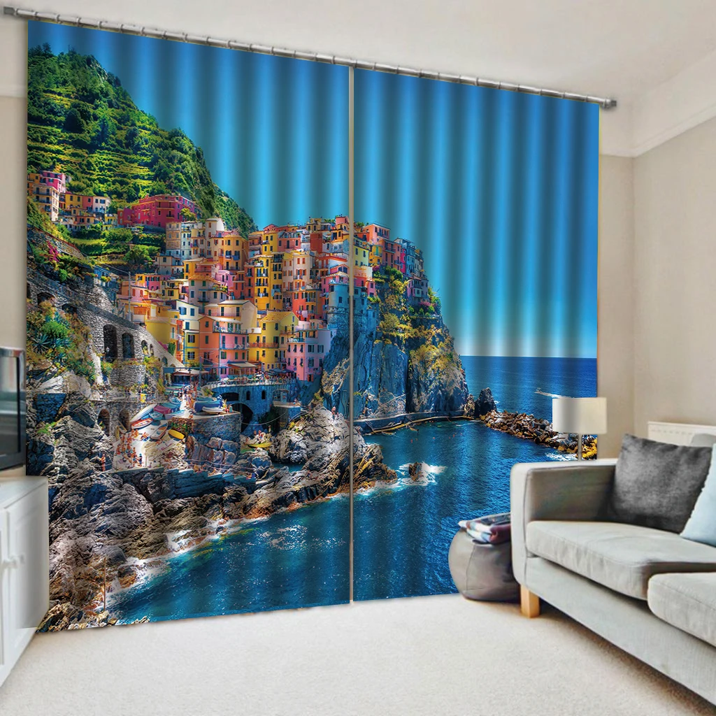 Luxury Blackout 3D Window Curtains For Living Room Bedroom Customized size Cushions cover blue seaside landscape curtains
Luxury Blackout 3D Window Curtains For Living Room Bedroom Customized size Cushions cover blue seaside landscape curtains