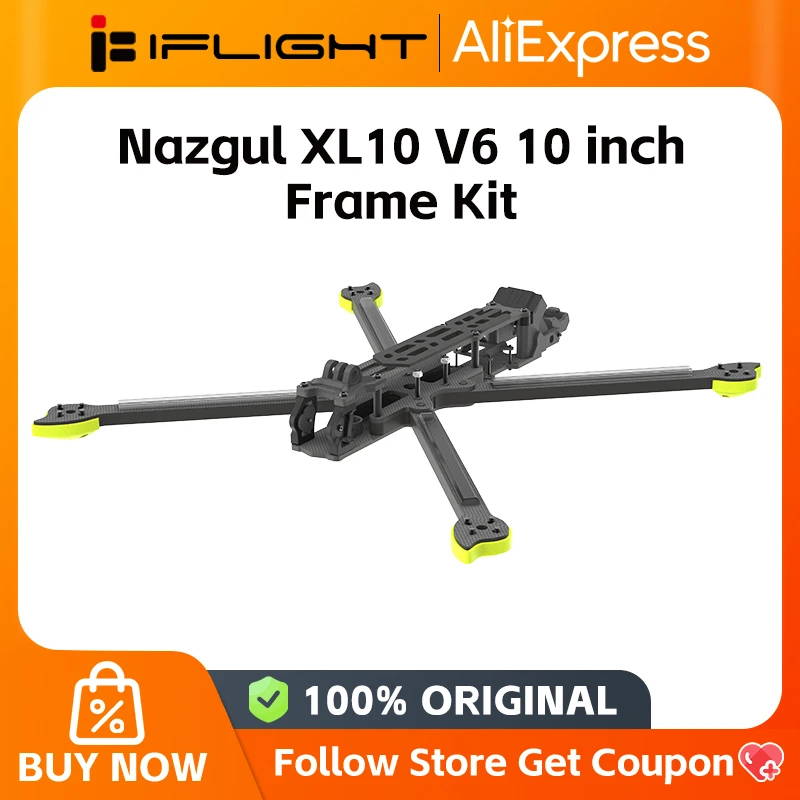 IFlight Nazgul XL10 V6 10-дюймовый 3K карбоновый комплект рамы для FPV-дрона True-X, колесная база 420 мм, совместим с DJI O3 Air/Caddx Vist
IFlight Nazgul XL10 V6 10-дюймовый 3K карбоновый комплект рамы для FPV-дрона True-X, колесная база 420 мм, совместим с DJI O3 Air/Caddx Vist