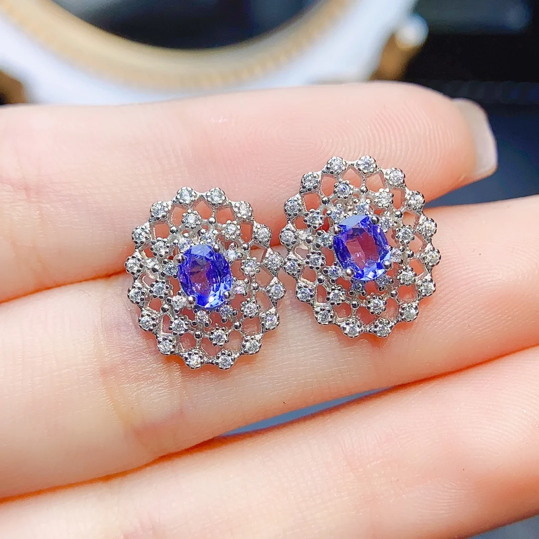 4*5mm Natural Tanzanite Earrings S925 Sterling Silver With Certificate Fine Fashion Luxury Charm Weddings Jewelry for Women FS
4*5mm Natural Tanzanite Earrings S925 Sterling Silver With Certificate Fine Fashion Luxury Charm Weddings Jewelry for Women FS
