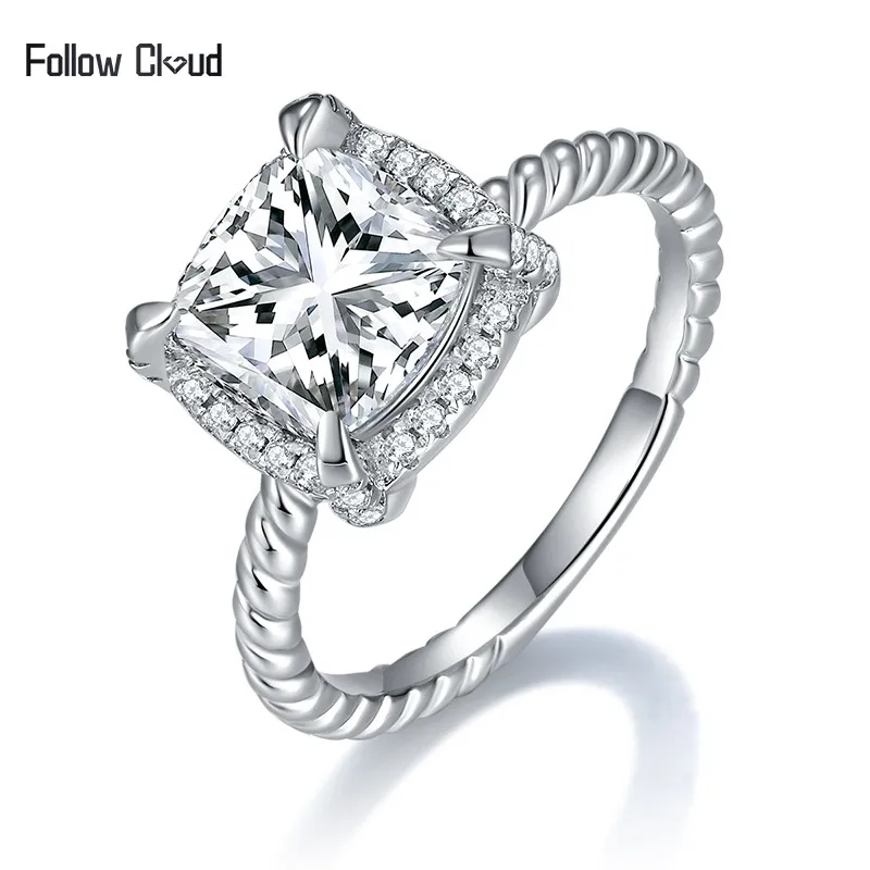 Follow Cloud 2.5ct Real VVS1 Full Moissanite Ring for Women 925 Sterling Silver Pillow Type 8*8mm Engagement Band Fine Jewelry
Follow Cloud 2.5ct Real VVS1 Full Moissanite Ring for Women 925 Sterling Silver Pillow Type 8*8mm Engagement Band Fine Jewelry