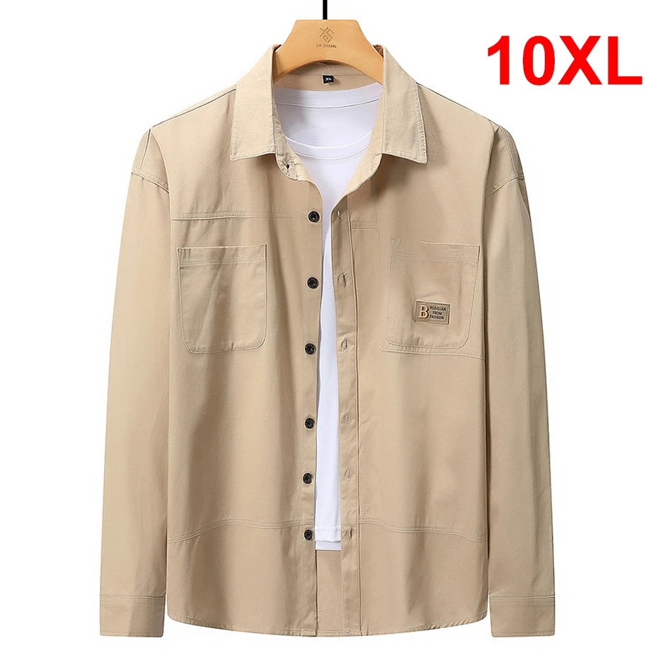 Plus Size 10XL Shirts Men Spring Autumn Long Sleeve Shirts Fashion Casual Solid Color Cargo Shirt Male Big Size 10XL Blouse
Plus Size 10XL Shirts Men Spring Autumn Long Sleeve Shirts Fashion Casual Solid Color Cargo Shirt Male Big Size 10XL Blouse
