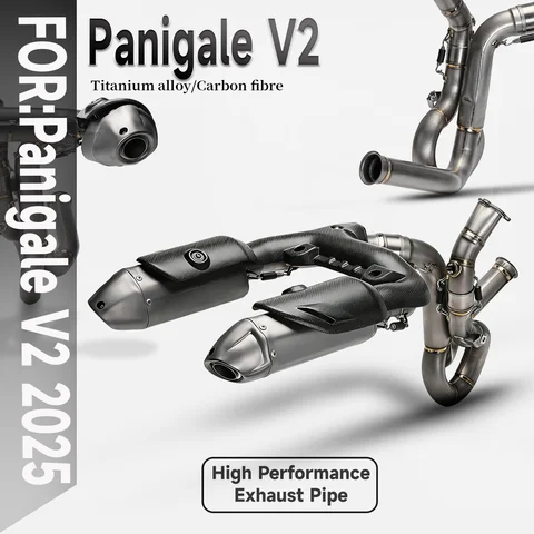 Panigale V2 V2 S Motorcycle modify ti alloy system Escape exhaust Dual carbon fiber exhaust For Panigale V2/V2S 2025+