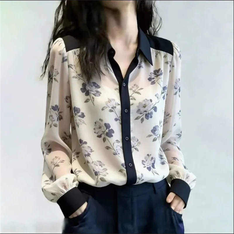 Floral Chiffon Shirt Women's Blouse Tops Fashion Patchwork Cardigan Ladies Long Sleeve Single Breasted Blous Tops
Floral Chiffon Shirt Women's Blouse Tops Fashion Patchwork Cardigan Ladies Long Sleeve Single Breasted Blous Tops